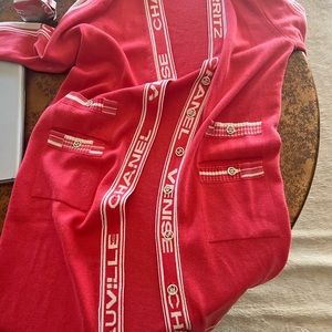 Long Cardigan size 42/M coral and white new